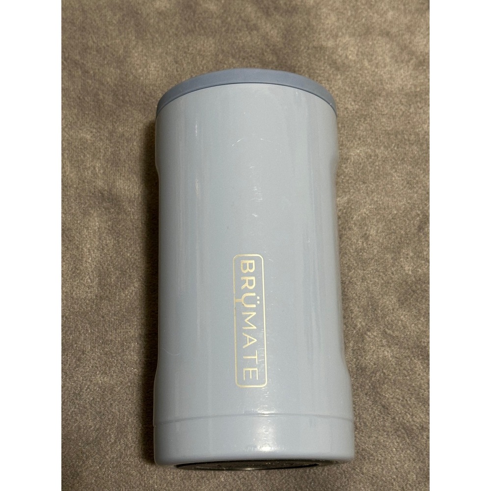 BruMate Hopsulator Slim 12oz Insulated Can Cooler Denim Blue Stainless Steel